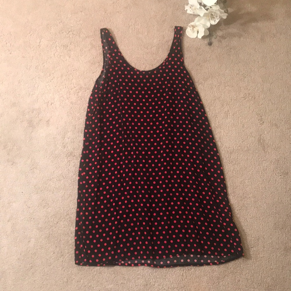 Black with pink polkadots dress